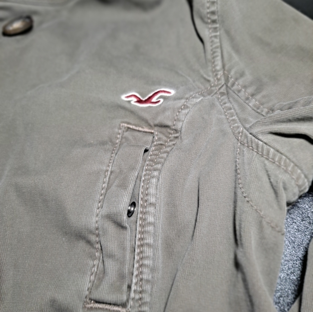 Hollister Military Green Peacoat Jacket Size Medium - Picture 5 of 13